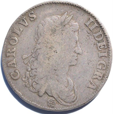 Lot 175 - Charles II Crown 1662, first draped bust with rose below, coin alignment; edge lettering worn,...