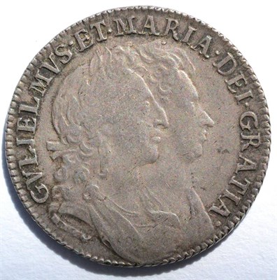 Lot 179 - William & Mary Shilling 1693 9/0 in date, very minor flecking, rev. streak of excess metal (die...