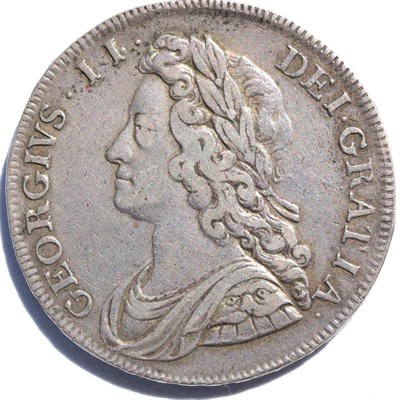 Lot 180 - George II Halfcrown 1732 SEXTO, young laureate & draped bust, roses & plumes in angles; trivial...