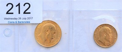 Lot 212 - Edward VII, Sovereign 1906 & Half Sovereign 1906 AVF to VF