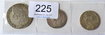 Lot 225 - George II Halfcrown 1746 LIMA obv. flecking, good edge, peripheral blue/gold tone GFine/AVF &...