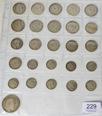 Lot 229 - Edward VII a Collection of Silver Coins comprising: crown 1902 several obv rim nicks o/wise...