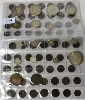 Lot 244 - 14 x Miscellaneous English Silver Coins comprising: 3 x crowns: 1820 LX VG, 1891 & 1935 VF;...