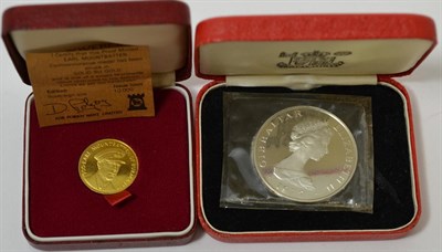 Lot 258 - Gold Proof Medalet commemorating Lord Mountbatten; obv. Mounbatten in naval uniform, rev. HMS...