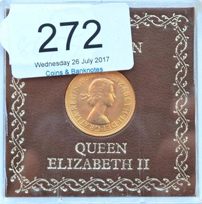 Lot 272 - Sovereign 1968, card mounted in a plastic case, contact marks on bust AEF/EF