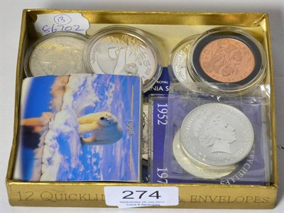 Lot 274 - 2 x Britannia Silver £2: 1999 & 2003 in a presentation pack, each 1oz fine silver BU & 4 x...