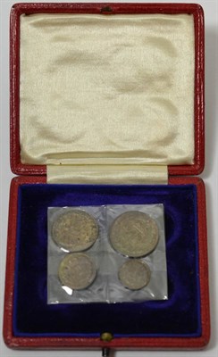 Lot 280 - Edward VII, Maundy Set 1907, 4d, 3d, 2d & 1d in original dated CofI with gilt arms & 'Maundy Money'