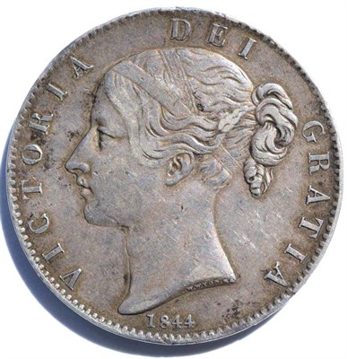 Lot 310 - Victoria Crown 1844 VIII, star stops, minor contact marks on bust, toned AVF to VF