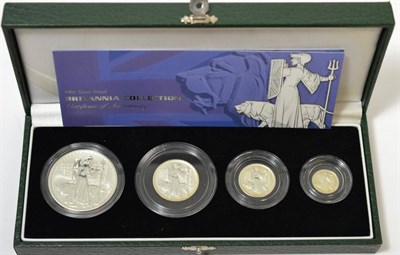 Lot 314 - Britannia 4-Coin Silver proof Set 2001 comprising: £2, £1, 50p & 20p, with cert, in CofI,...