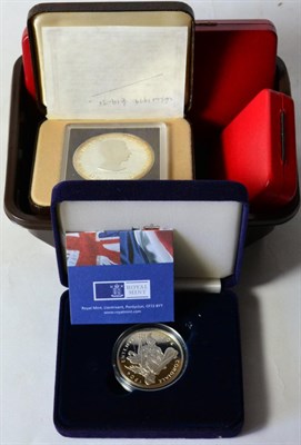 Lot 317 - 5 x Miscellaneous Silver Proof Coins comprising: UK 2 x £5: 1997 'Golden Wedding' & 2004...