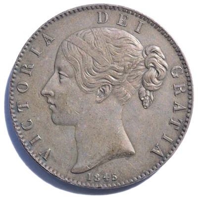 Lot 334 - Victoria Crown 1845 VIII cinquefoil stops, light contact marks on bust & minor rev. rim...