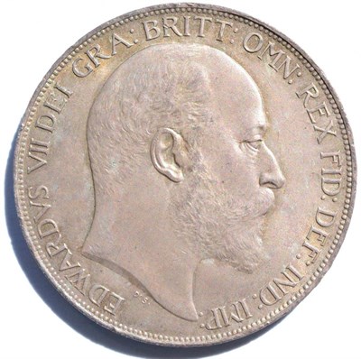 Lot 335 - Edward VII Crown 1902, trivial contact marks, lightly toned EF to GEF