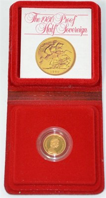 Lot 362 - Proof Half Sovereign 1980, with cert, in wallet of issue, FDC