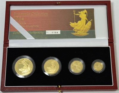 Lot 366 - Britannia 4-Coin Gold Proof Set 2004 comprising: £100 (1oz fine gold), £50 (½ oz),...