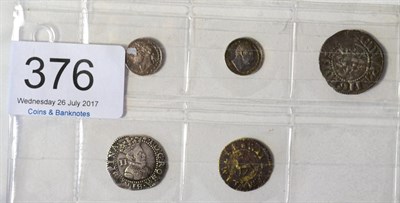 Lot 376 - 4 x Miscellaneous English Silver Coins comprising: 2 x Maundy pennies: 1828 toned GVF & 1836...