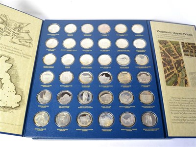 Lot 383 - Betjeman's Bygone Britain' a complete collection of 36 x proof sterling silver medals depicting...