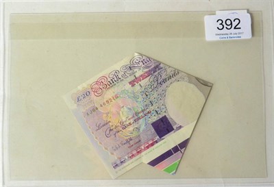 Lot 392 - Bank of England Error Note: £20 Kentfield Series 'E' Historical issue AJ64, fold with extra...