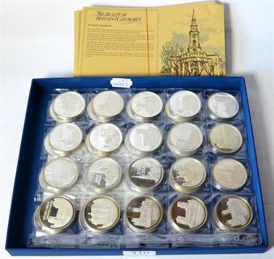 Lot 410 - The Beauty of Britain's Churches,' a collection of 37 x silver proof medals depicting famous...