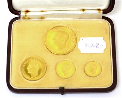 Lot 21 - George VI Gold Proof Set 1937 comprising £5, £2, sovereign & half sovereign; in CofI...