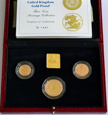 Lot 55 - 3-Coin Gold Proof Collection 1997 comprising: £2 'Development of Technology,' sovereign &...