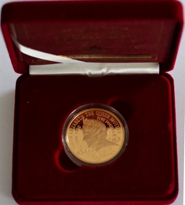 Lot 63 - Gold Proof £5 2000 'Queen Mother's 100th Birthday,' with cert, in CofI, FDC