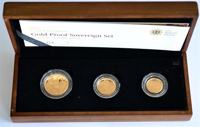 Lot 72 - 3-Coin Gold Proof Collection 2008 comprising: £2, sovereign & half sovereign, with cert, in...