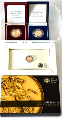 Lot 76 - Proof Sovereign 1984 with cert, in CofI, FDC & proof half sovereign 1984 with cert, in CofI,...