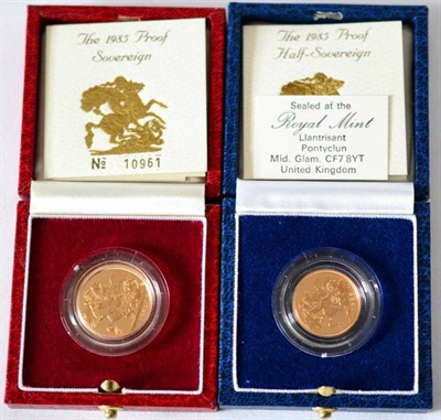 Lot 82 - Proof Sovereign 1985 with cert, in CofI FDC & proof half sovereign 1985 with cert, in CofI, FDC