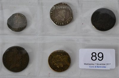 Lot 89 - Ireland 5 x Miscellaneous Hammered & Milled Coins comprising: Henry VIII groat, second coinage,...