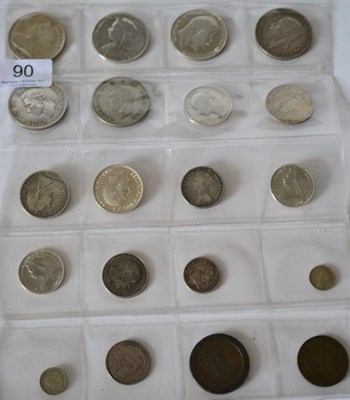 Lot 90 - 17 x English Silver Coins comprising: 6 x crowns: 1893 LVI. 1900 LXIV, 1902 AVF, 1935 EF &...