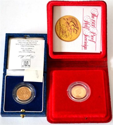 Lot 101 - 2 x Proof Half Sovereigns: 1980 with cert, in wallet of issue FDC & 1984 with cert, in CofI, FDC