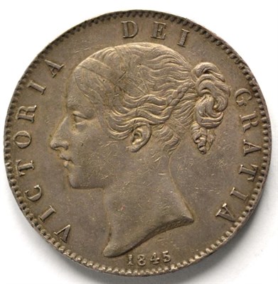 Lot 118 - Victoria Crown 1845 VIII, cinquefoil stops, obv. contact marks, generally good edge, grey tone with