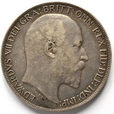 Lot 120 - Edward VII Crown 1902, light contact marks, scratches in obv field, good edge AVF/VF