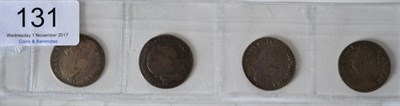 Lot 131 - 4 x Shillings comprising: James II 1686 light obv flecking, rev. metal flaws, bust slightly...