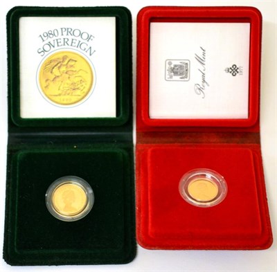 Lot 145 - Proof Sovereign 1980 & Proof Half Sovereign 1980, with certs, in wallets of issue, FDC
