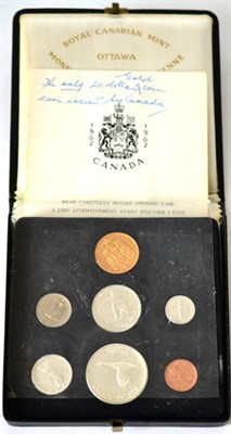 Lot 162 - Canada Specimen Set 1967 'Confederation Centennial,' 7 coins comprising: gold 20 dollars...