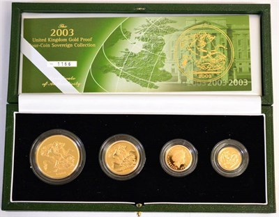 Lot 166 - The UK Gold Proof Sovereign Collection 2003,' a 4-coin set comprising: £5, £2, sovereign...