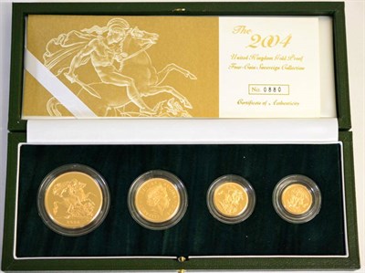 Lot 167 - The UK Gold Proof Sovereign Collection 2004,' a 4-coin set comprising: £5, £2, sovereign...