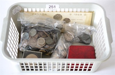 Lot 251 - Miscellaneous Lot comprising: 390+ foreign coins of which 43 x silver (weight 173g) including...