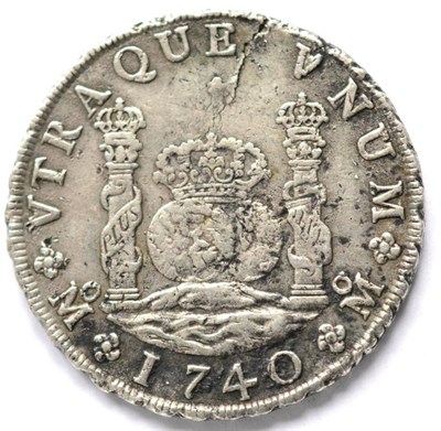 Lot 258 - Spanish Colonial, Mexico 8 Reales 1740 MF MM Mo (Mexico City Mint), edge striking crack at 12...