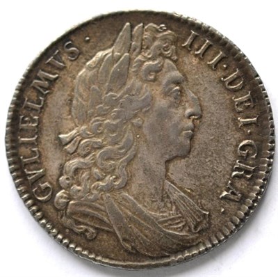 Lot 269 - William III Halfcrown 1696 OCTAVO, first bust, large shields, early harp; obv & rev flecking o/wise