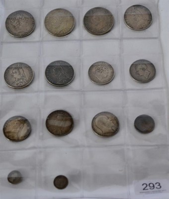 Lot 293 - 14 x English Silver Coins comprising: 3 x crowns: 1819 LX contact marks, good edge Fine, 1935 &...