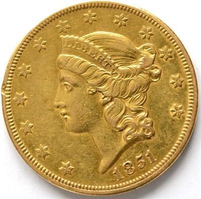 Lot 321 - USA, Gold 20 Dollars 1851o 'Double Eagle,' 33.48g, .900 gold; contact marks, light hairlines &...