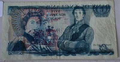 Lot 353 - Bank of England Error Note: £5 Page 'Pictorial' issue A33, parts of the obverse design...