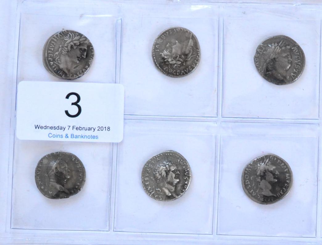 Lot 3 - Roman Imperial, 6 x Silver Denarii comprising: Augustus rev. C L CAESARES AVGVSTI  F COS DESIG...