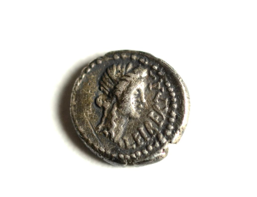 Lot 12 - Roman Imperial: Brutus Silver Quinarius; obv. LEIBERTAS diademed head of Libertas within beaded...