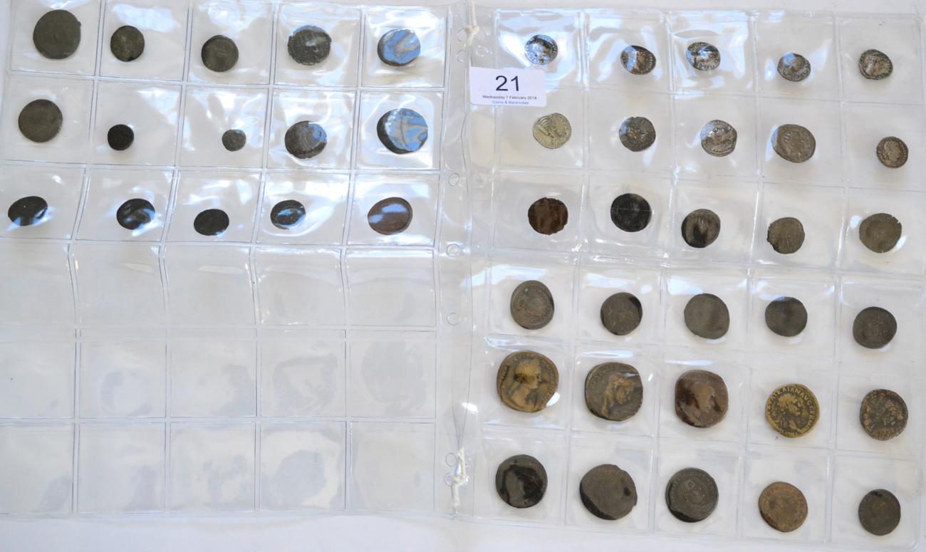 Lot 21 - Roman Imperial; A Collection of 45 x Silver, Copper & Bronze Coins comprising: 8 x silver denarii