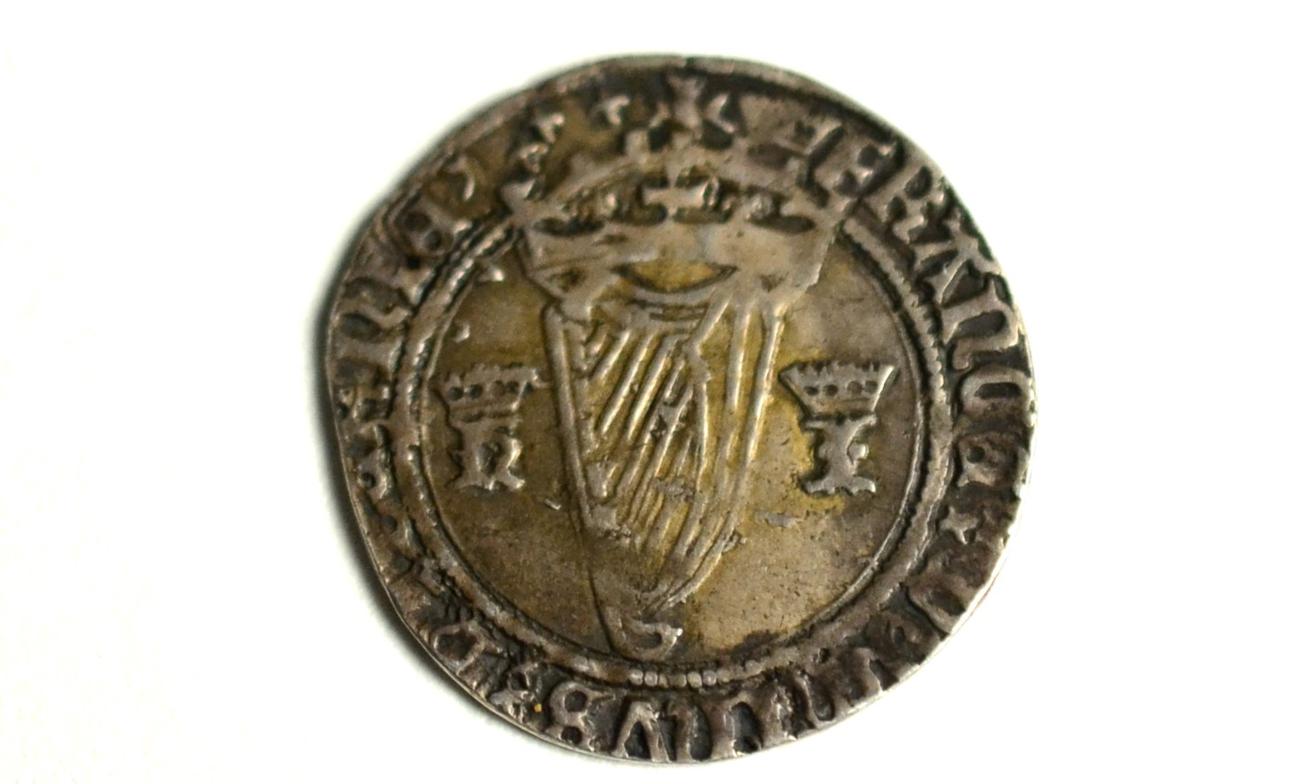 Lot 45 - Ireland, Henry VIII 'Harp' Groat, first coinage (1534-40), MM crown; obv. HENRIC VIII D G R AGLIE Z