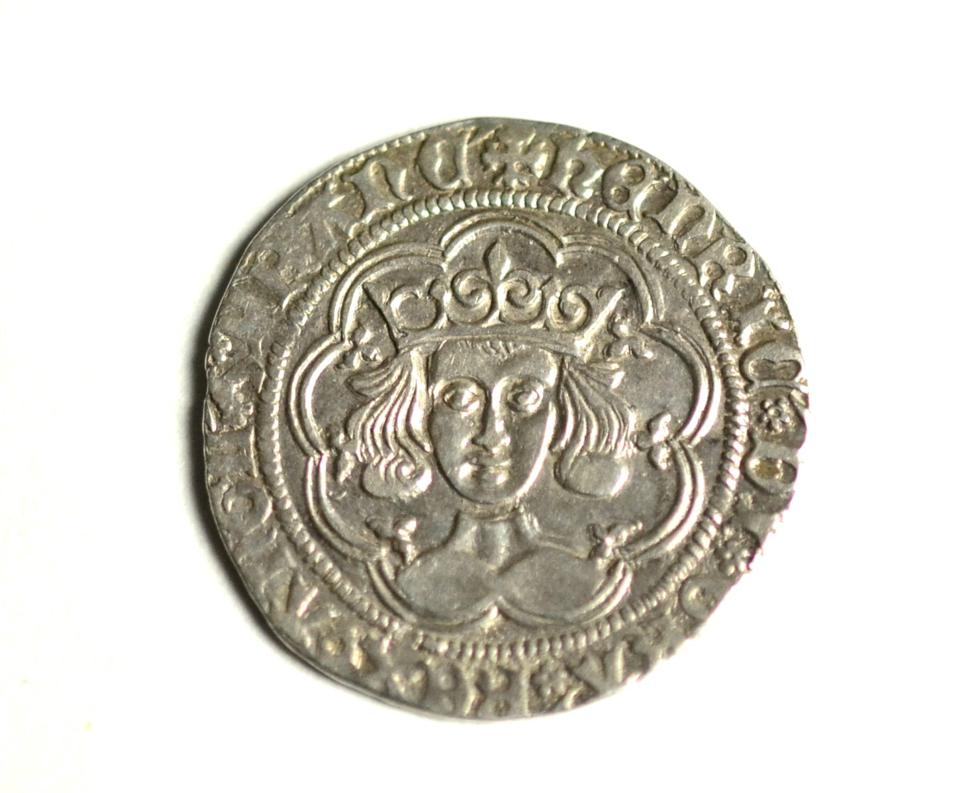 Lot 47 - Henry VI Groat, rosette mascle issue, Calais Mint, MM Cross patonce; full, round flan with...