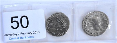 Lot 50 - Roman Imperial: 2 x Silver Denarii: Vespasian (provincial series), obv. IMP CAES VESP AVG P M...